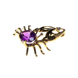 14K Amethyst Crab Pendant