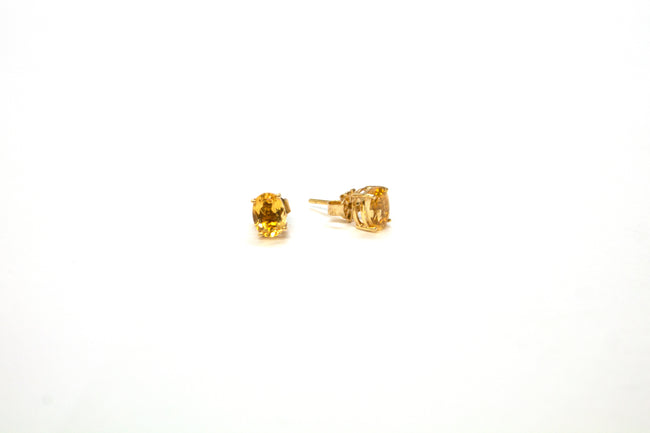 14K Citrine Oval Studs