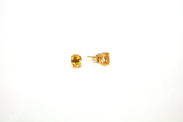 14K Citrine Oval Studs