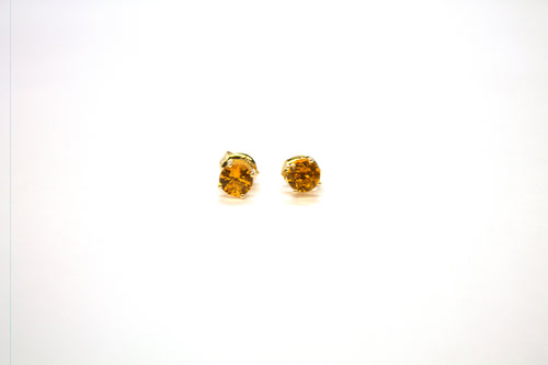 14K Citrine 5mm Circle Studs