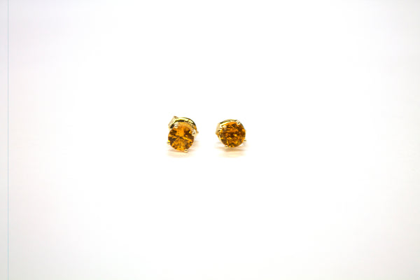 14K Citrine 5mm Circle Studs