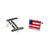 Sterling Silver American Flag Inlay Cuff Links