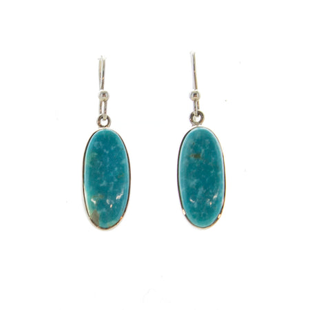 SS Turquoise Inlay Demi Hoop Earrings