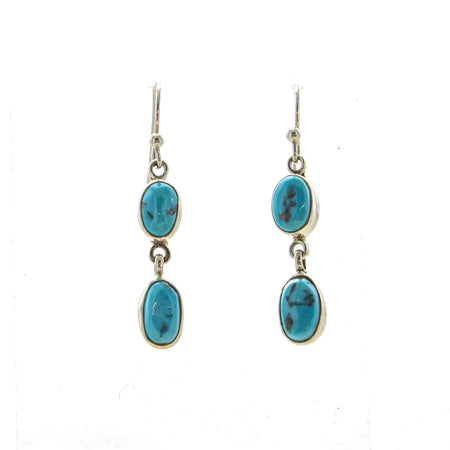 Oxidized Sterling Silver Textured Pear Stone Earrings