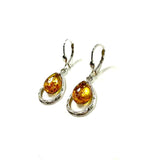 SS Amber Pear on Pear Earrings
