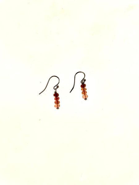 SS Pink Tourmaline Bead Earrings