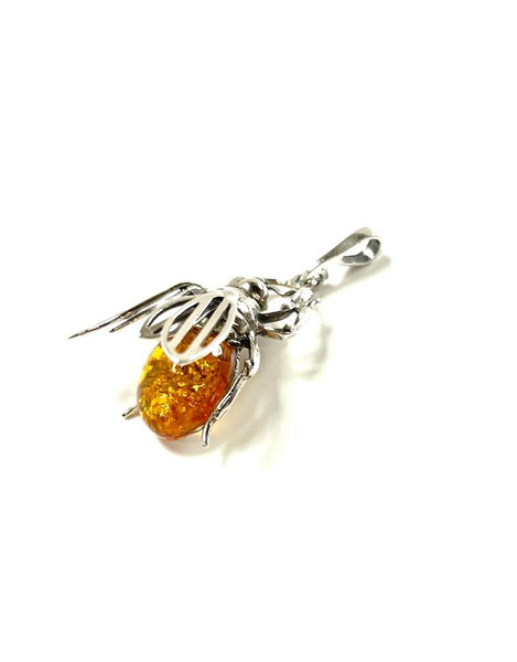 SS Amber Fly Pendant