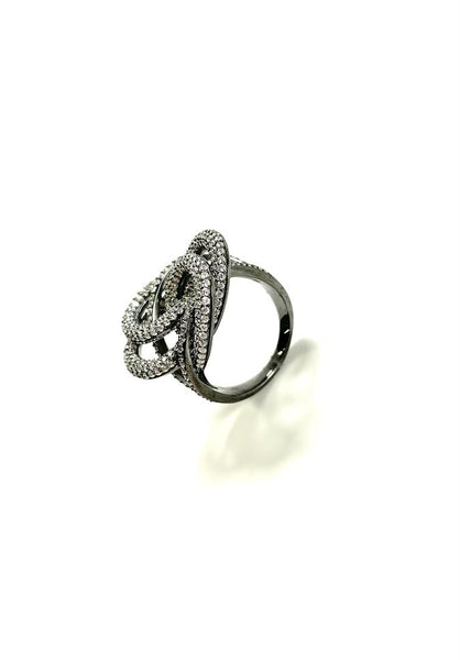 SS CZ Circle Knot Ring Size 9