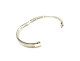 SS CZ Three Row One Baguette Bangle Bracelet