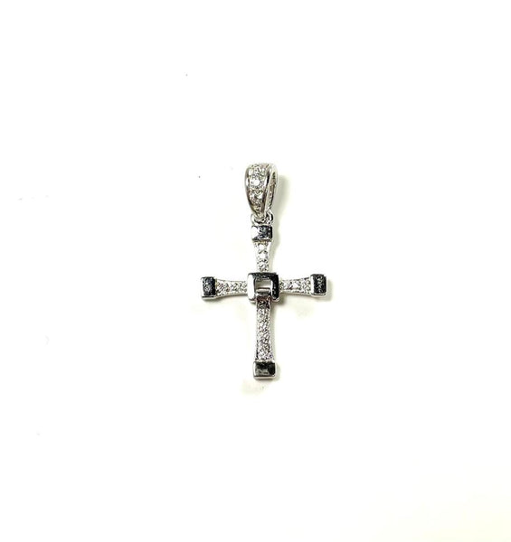SS CZ Mobile Cross Pendant