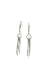 SS CZ Bar Drop Huggie Hoop Earrings