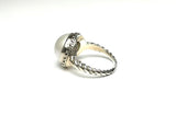 SS Pearl 11mm Rope Twist Ring Size 6.25