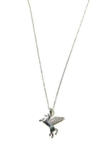 SS CZ Pegasus Necklace