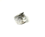 SS Pearl Round Swirl Ring Size 7,8