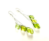 SS Caribbean Amber Three Leaf Dangle Earrings