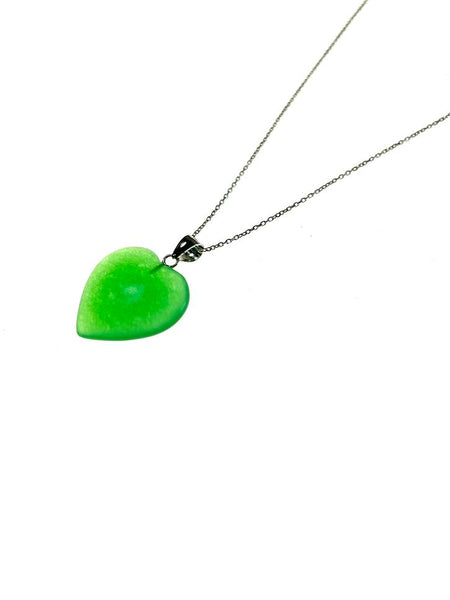 SS Jade Heart Necklace