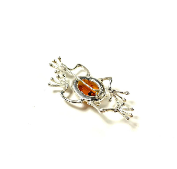 SS Amber Frog Pin
