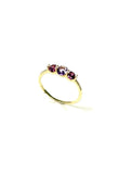 14K Amethyst, Rhodolite, and Diamond Ring - Size 7