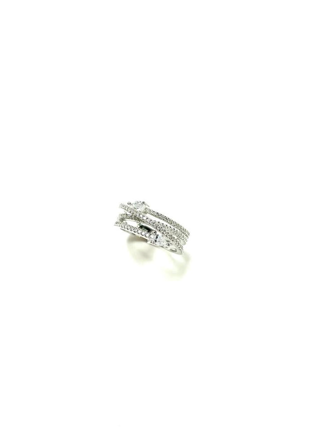 SS CZ Arrow Wraparound Four Row Ring Size 6, 7, 8, 9
