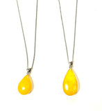 SS Amber Lemon Teardrop Necklace