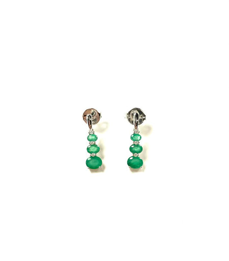 14K Yellow Gold Emerald Round 4mm Stud Earrings