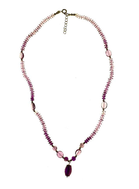 SS Amethyst Cabochon Decorative Bezel Pendant