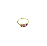 14K Amethyst, Rhodolite, and Diamond Ring - Size 7