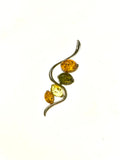 SS Amber Multicolor Ribbon Curl Pendant