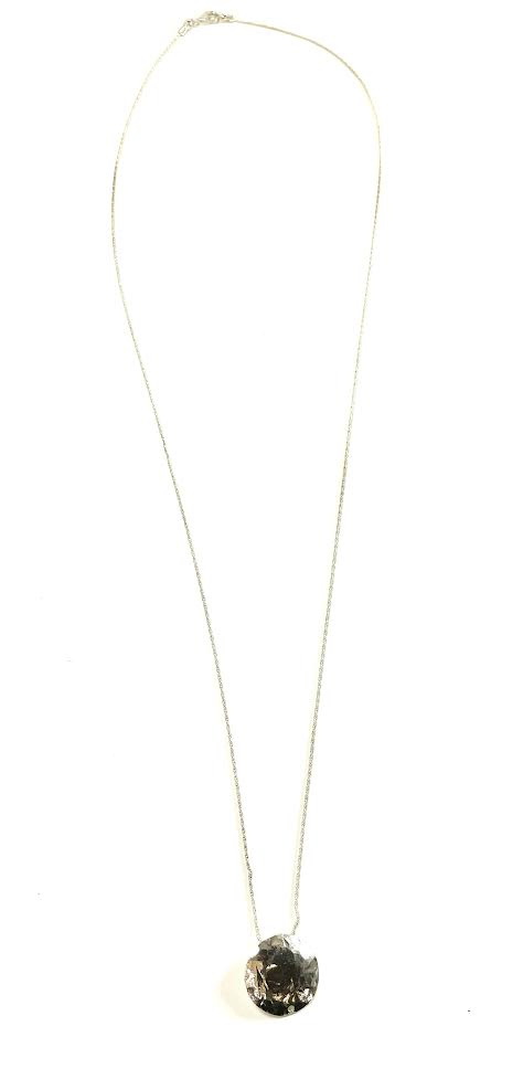 SS Circle Disc Long Necklace