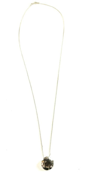 SS Circle Disc Long Necklace