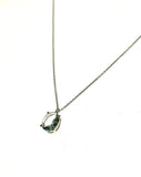 SS Created Aquamarine Oval Necklace