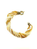 NP Art Glass White and Gold Multi-Strand Bead Bracelet