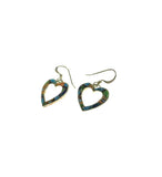 SS Created Opal Multicolor Heart Dangle Earrings