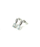 14KW Aquamarine Oval Drop Earrings