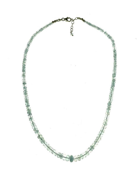 14KW Aquamarine and Diamond Oval Twist Necklace