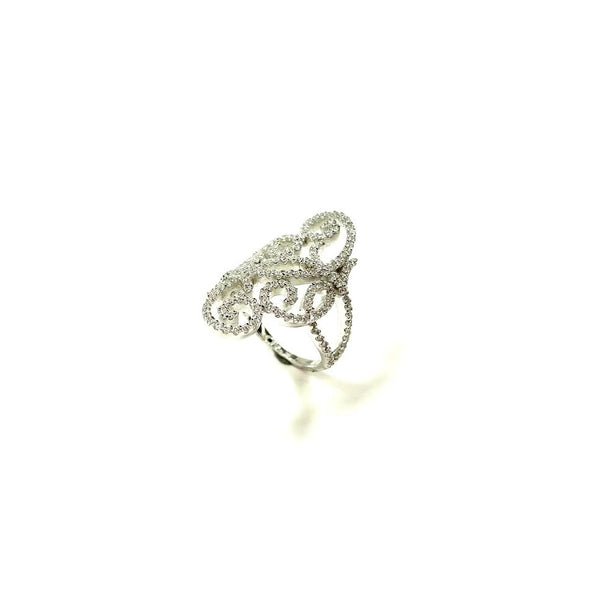 SS CZ Swirl Ring Size 6,8