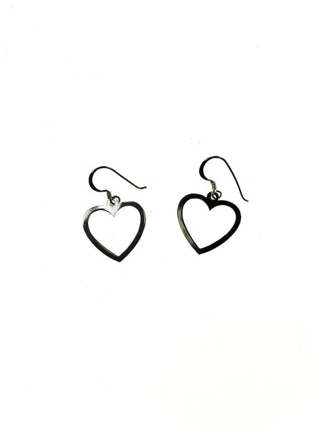 SS Heart Dangle Earrings