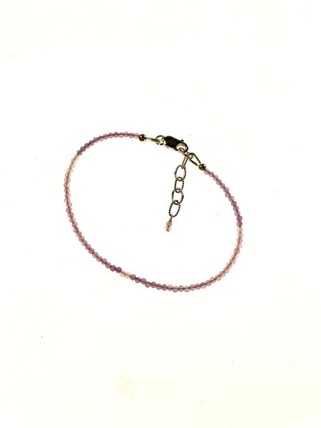 SS Amethyst Beaded Drop Necklace