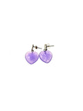 SS Jade Purple Good Luck Heart Earrings