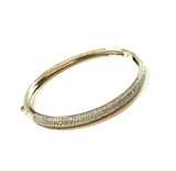 SS CZ Five Row CZ Bangle Bracelet