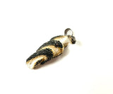 SS Fossilized Walrus Ivory Coiled Snake Pendant