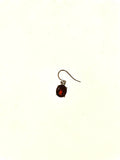 SS Garnet Oval Dangle Earrings