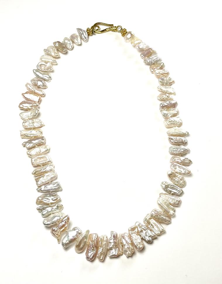 22K Stick Pearl Necklace