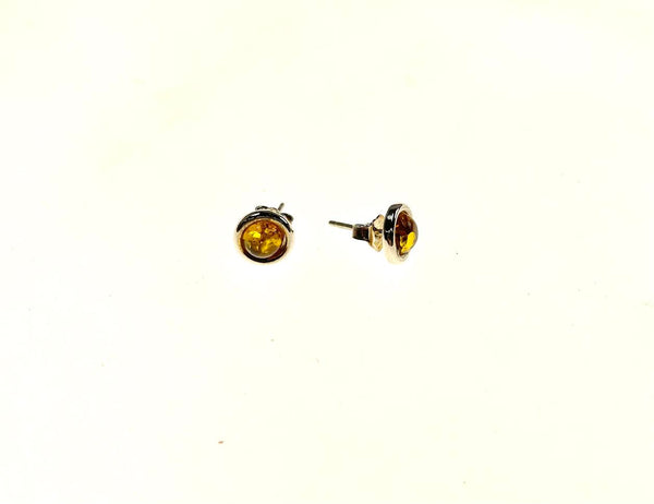 SS Amber Round Studs