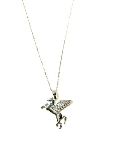 SS CZ Pegasus Necklace