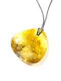 Assorted Amber Nugget Leather Drop Necklace