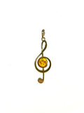 SS Amber Treble Clef Pendant