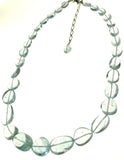 SS AAA Aquamarine Beaded Adjustable Necklace