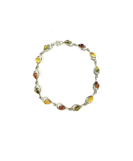 SS Amber Multicolor Nugget Bracelet