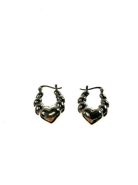 SS Heart Hoop Click Earrings